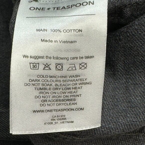 One Teaspoon Stixx Women's Dark Wash Denim Jeans Mid Rise Straight Leg Cotton 28 - Picture 12 of 16